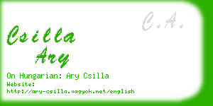 csilla ary business card